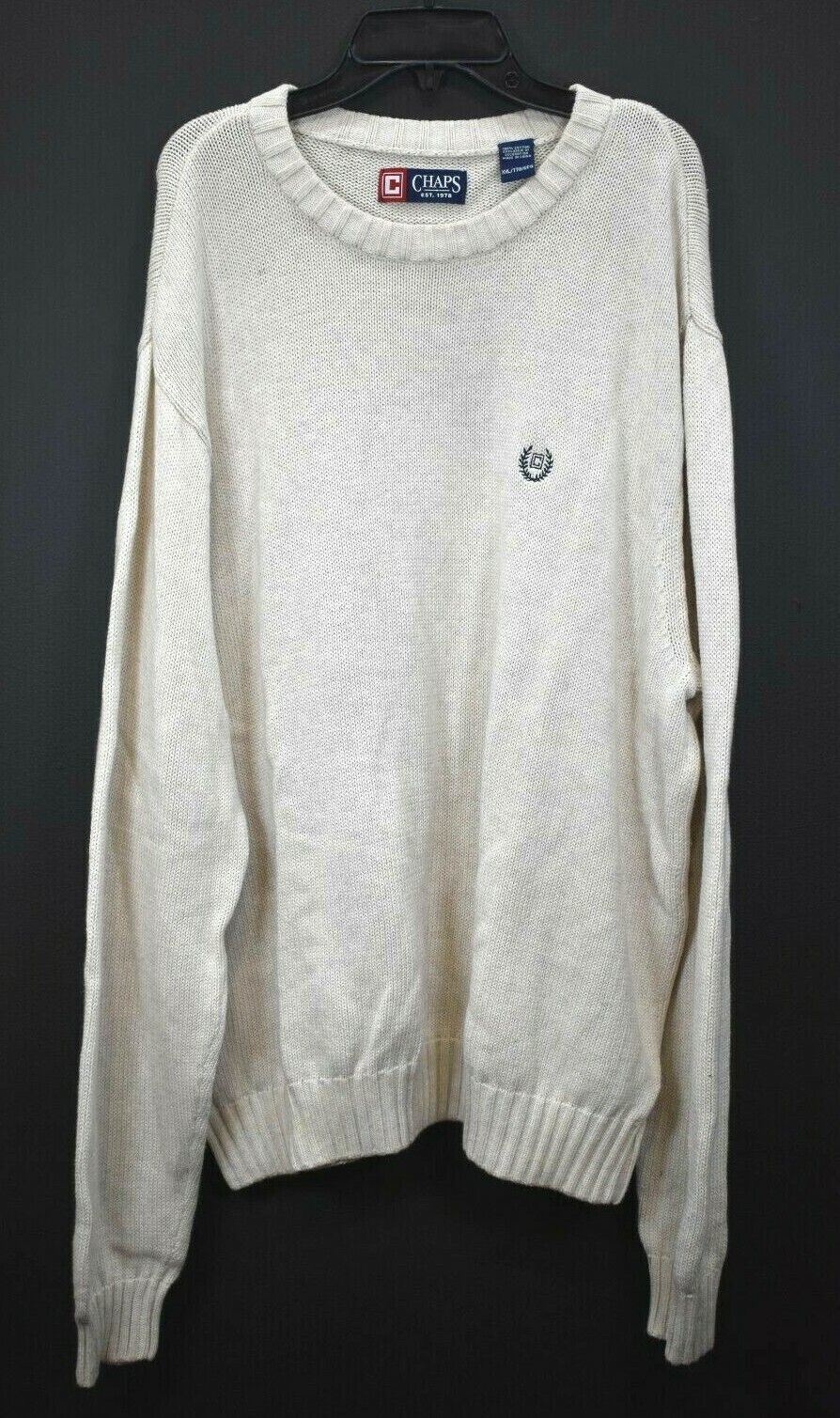 Chaps Womens Solid White Drop Shoulder Scoop Neck… - image 1