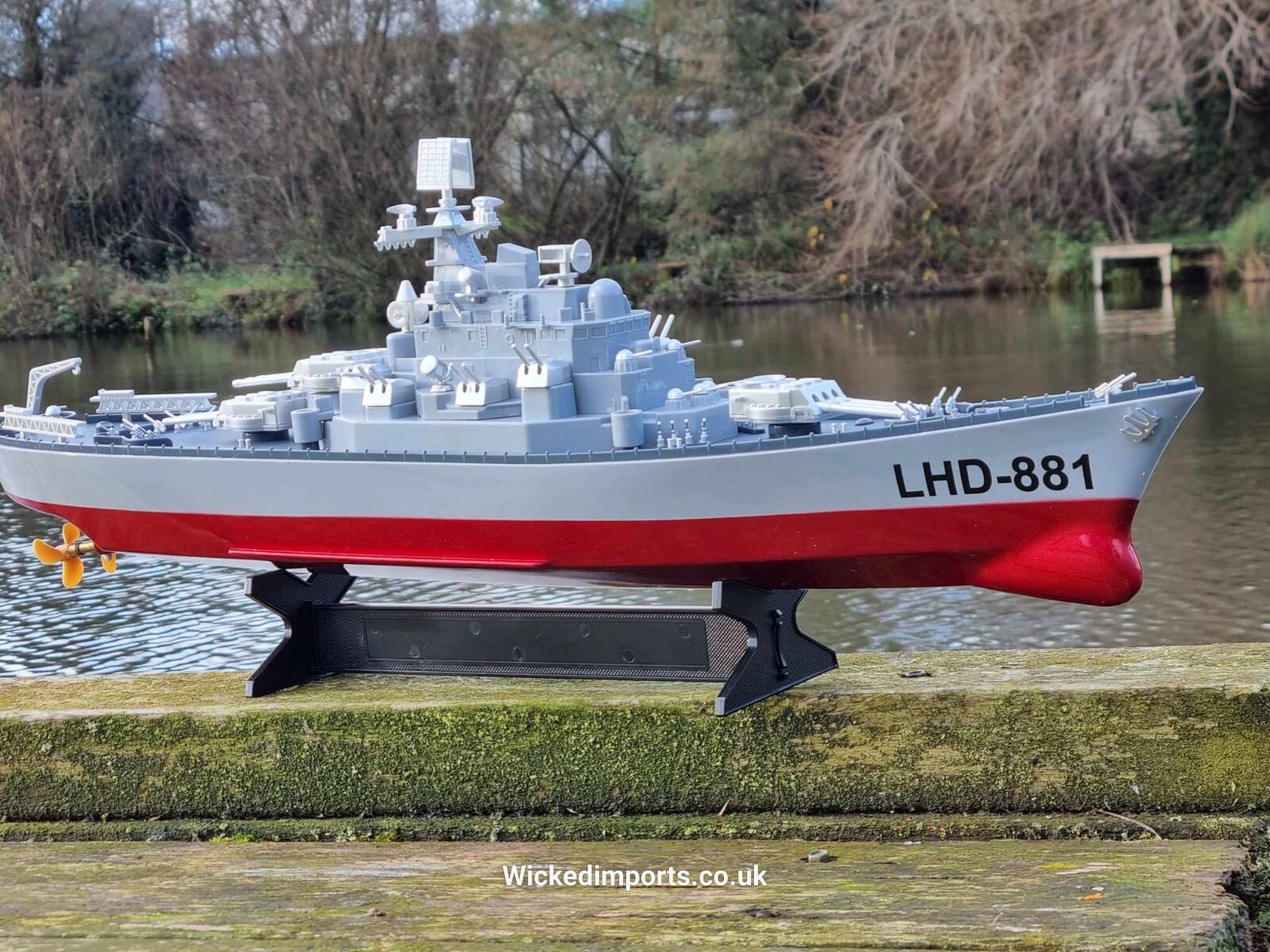 RC Speed Destroyer Battle Ship Boat Dual Motors 2.4G Remote Control