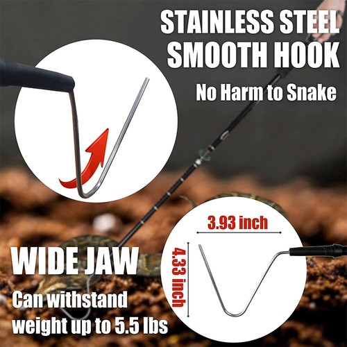 47" Heavy Duty Snake Tongs &57" Hook &Bag Reptile Grabber Catcher Handling Tool - Picture 14 of 27