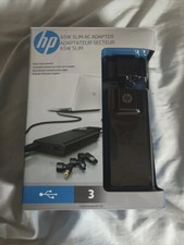 HP 65W Slim AC Adapter G6H47AA ABA charge multiple devices 3 Interchangeable Tip