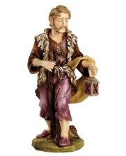 PERSONAGGIO PASTORE PER PRESEPE DA CM 30 IN MARMO RESINA PRODUZIONE ITALIANA 