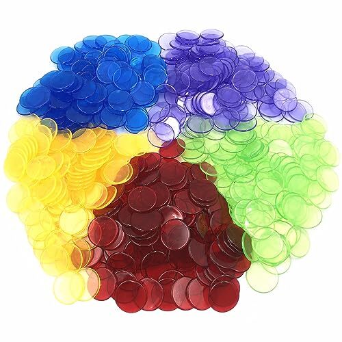 500 Pieces of 3/4 inch Transparent Bingo Counting Chips for Bingo Game Party, - Picture 5 of 6