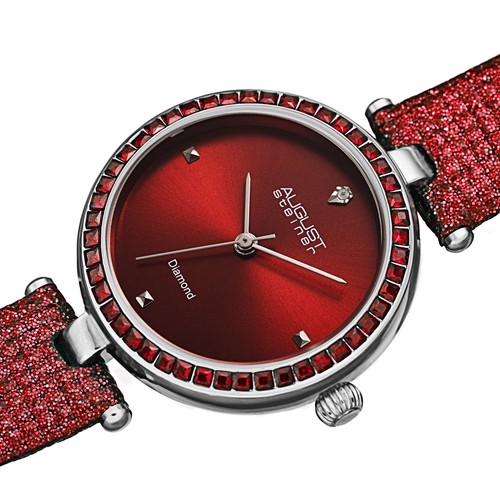 Reloj August Steiner para mujer AS8280 diamantes cristales baguette cuero texturizado - Imagen 12 de 14