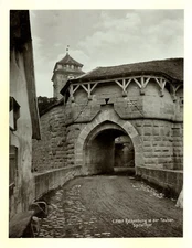 Germany, Rothenburg ob der Tauber, Spitalthor Germany. Vintage print.  Photo