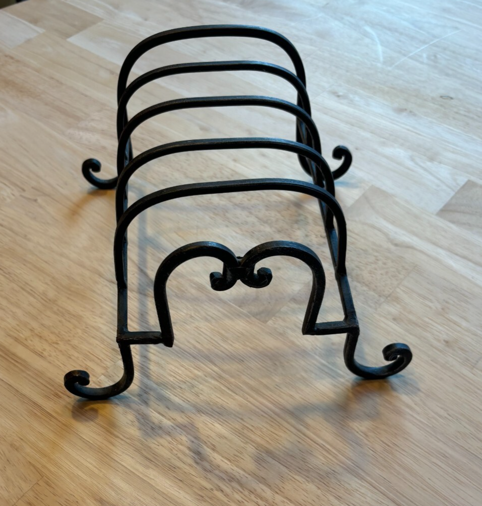 Black Wrought Iron 5-Section Desk Organizer for Files & Mail  -image