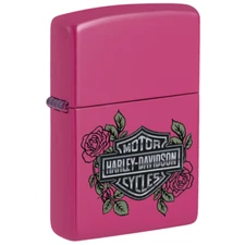 Zippo Lighter - Harley-Davidson®  Roses Bright Pink Frequency - 46679
