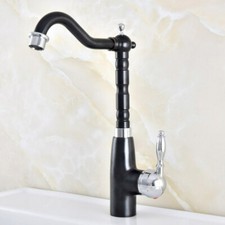 Black  Silver Brass Single Handle/Hole Kitchen Faucet Batroom Mixer Tap 2nf486