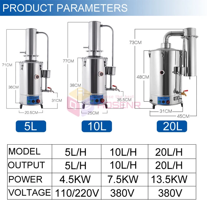 Electrothermal Stainless Water Distiller Distilled Purifier 5L/H Auto Electric - Image 4 of 4