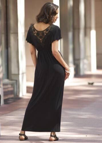 short sleeve crochet maxi dress WOMEN'S SHORT SLEEVE V-NECK HIGH-LOW CROCHET MAXI DRESS   Wholesalefashiontrends.com