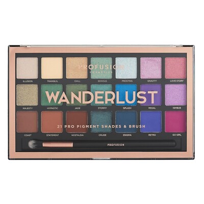 PROFUSION Cosmetics WANDERLUST Eyehadow Palette (21 shades + brush) NEU&OVP