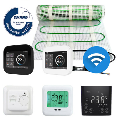 Elektrische Fußbodenheizung 200W/m² - 3m² Matte Mit Analogem Thermostat Für Fliesen
