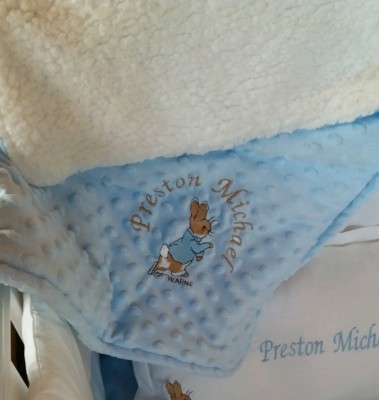 Peter Rabbit personalisierte Grübchen Sherpa Fleecedecke