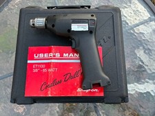 SNAP ON Model ET1100 65 Watt 3/8" Cordless Drill In Case Needs Battery Charger