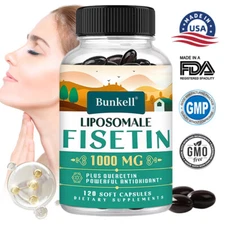 Liposomal Fisetin with Quercetin - High Potency 1000mg per Serving Antioxidant