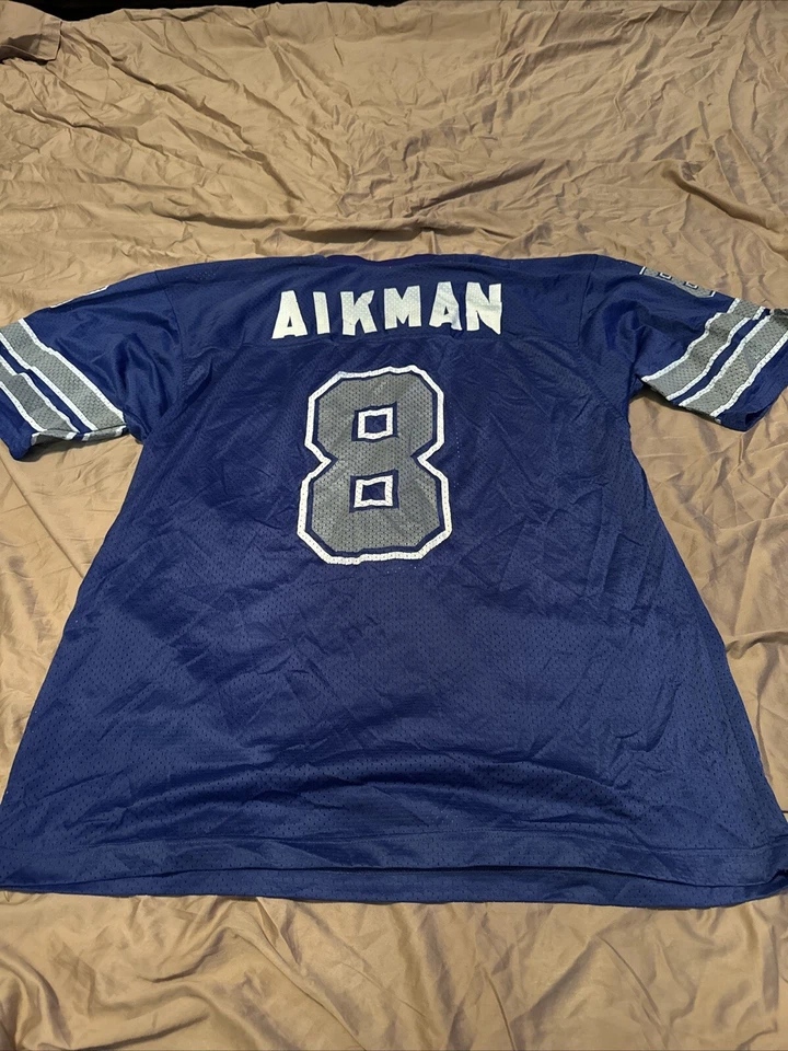 Camiseta deportiva de los Dallas Cowboys Troy Aikman juvenil mediana Foto 3 de 4