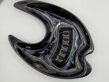 Vintage Mid-century Black Ceramic Ashtray 