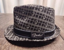 Fender Guitars Fedora Hat Unisex Size M Axe Plaid Strat Stratocaster 