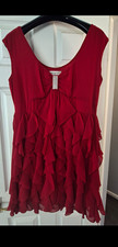 Monacco Boutique Red Dress Size 16, Sleeveless  Ruffle Dress. Very Flattering.