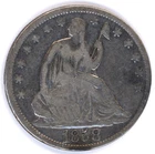 1858 SEATED LIBERTY 90% SILVER HALF DOLLAR ~ FINE CONDITION ~ 1c START