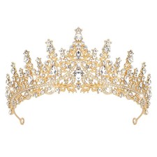 Semato Gold Crown for Women Baroque Vintage Tiaras with Gemstones