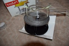 Vintage Bodum Jorgensen Butter Cup Glass Metal 5" Warmer Fondue Melter Serving