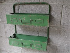 Green Distressed Finish Vintage Retro Style Storage Unit Shelve Rusty/Industrial