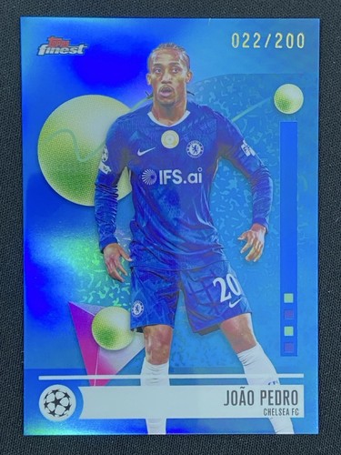 Joao Pedro 2025-26 Topps Finest UCC Common Blue Refractor /200 #72