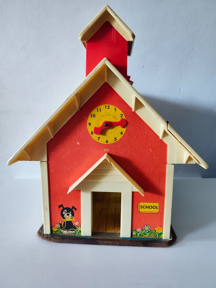 Fisher Price Toys 923 Ecole School Vintage 1971 Made USA Sonnerie Cloche Ancien - Photo 1/4