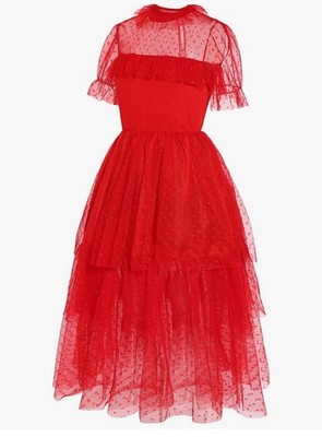 black and red heart dress Collectif Female Classic Dolores Velvet Heart Detail Dress, Red, UK 14 main image 0