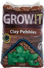 GROW!T 4mm-16mm Clay Pebbles, 40L Natural Drainage Solution for Healthy