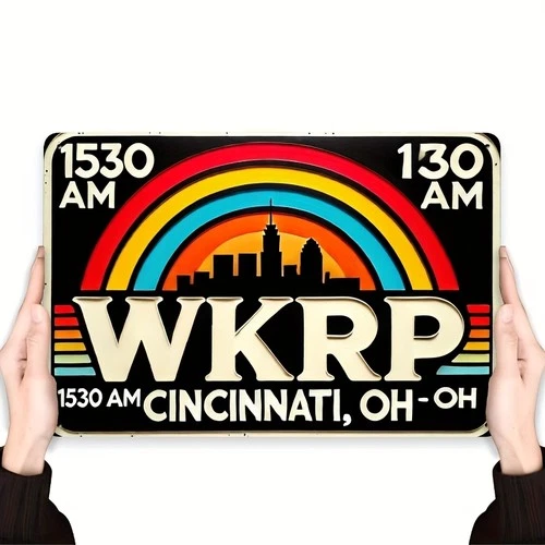 Room "Cincinnati WKRP" Retro Radio Tin Metal Signs Home Décor 8x12inch,Vintage