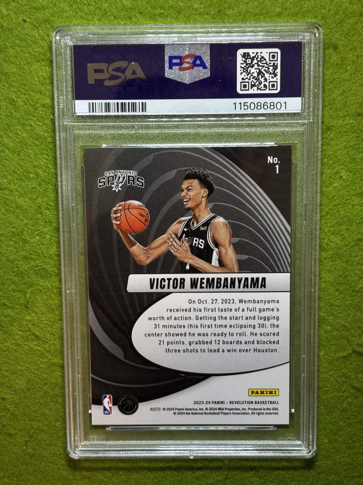 Victor Wembanyama SILVER PRIZM PSA 9 ROOKIE CARD 2023-24 Revolution VORTEX SP RC view 22