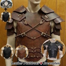 Medieval Shoulder Chest Vest Armor PU Leather Warriors Knights Cosplay Costume