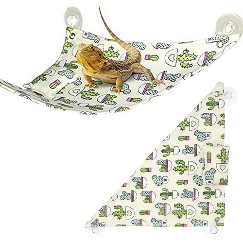 2 PCS Lizard Hammock Reptile Bed Bearded Dragon Tank Accessories for Lizards,...