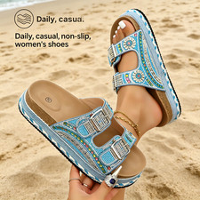 Women Arch Support Sandals, Cork Footbed Summer Beach Walking Slides