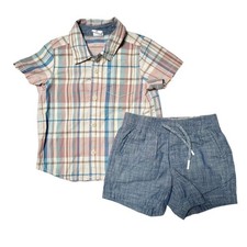 Gap Plaid Button Up Outfit Size 18-24m