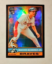 Nacho Alvarez 2025 Topps Heritage Chrome RC BLACK REFRACTOR 64/76 Braves #145 N6