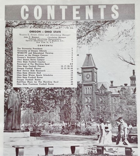 1962 OHIO STATE Football PROGRAM vs Oregon - Picture 2 of 6