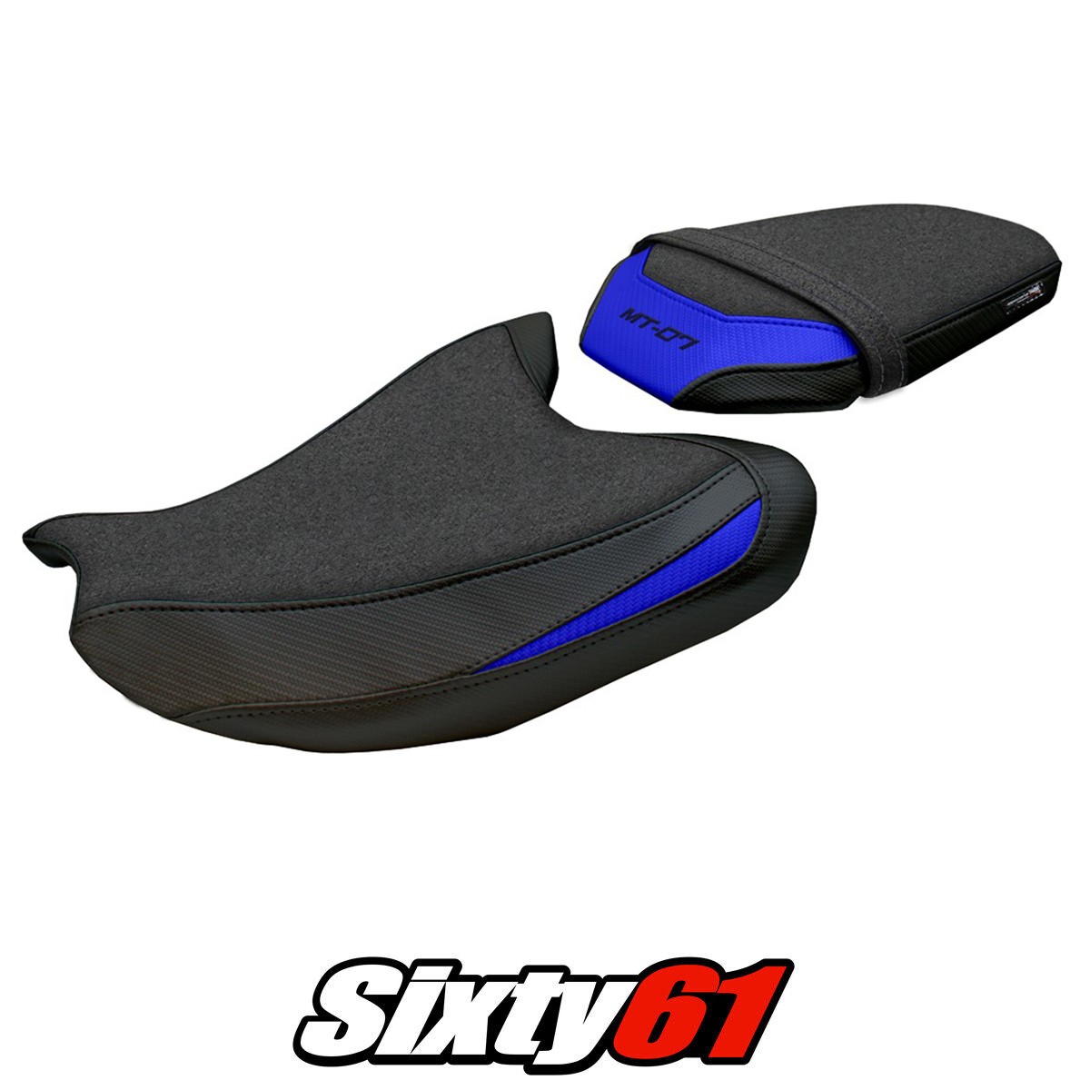 Yamaha MT 07 2025 2026 Seat Cover Tappezzeria Ultragrip Blue Black
