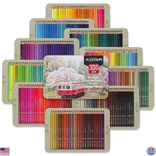 300 Professional Colored Pencils Set, Soft Core for Drawing, Sketching, Coloring