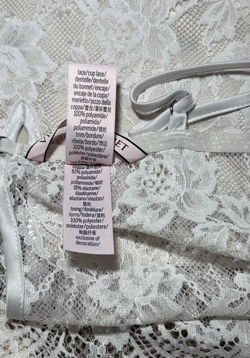 UNDERCOVER Abito Victoria Secret's Dream Angels floreale pizzo e anello slip taglia media M bianco