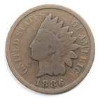 1886 T-2 1C Indian Head Penny Good (G)