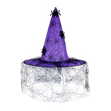Halloween Witch Hats Spider Web Veil Cap Witch Hat Women Costume Accessory fo...