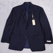 Michael Kors Kevi2 Blazer Mens 42S Navy Blue Wool Striped Classic Fit 475