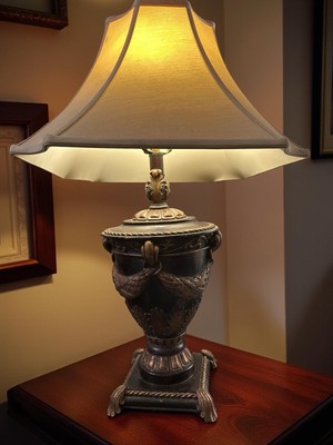 Vintage Caramel Color Neo Classical Soapstone  Table Lamp