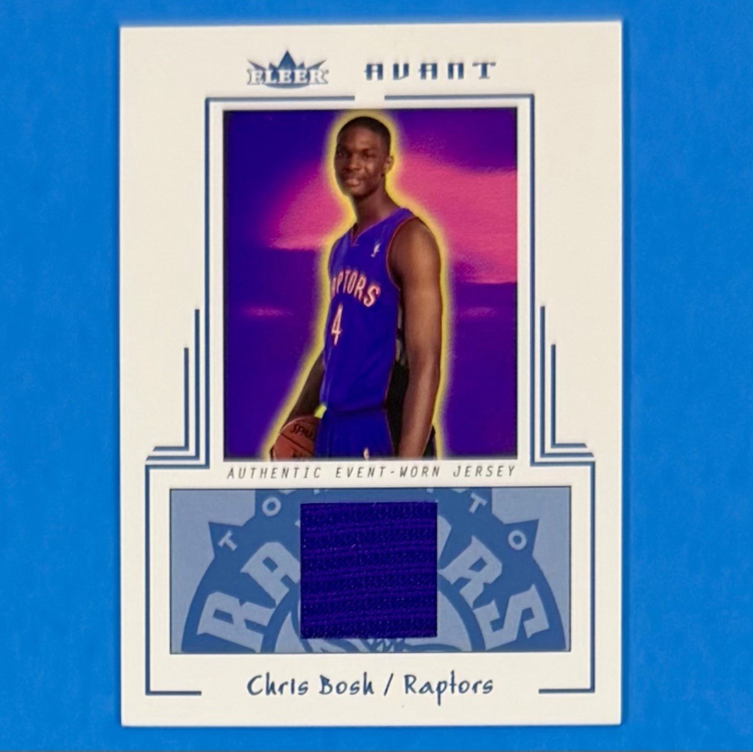 2003-04 Fleer Avant Materials Blue Chris Bosh Rookie #AEWCB SN 95/400 Raptors