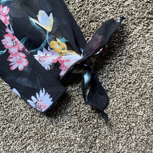 Apt. 9 Women's Black Floral Long Sleeves Boat Neck Blouse Tunic Top Size L - Picture 5 of 10