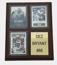 Dez Bryant Dallas Cowboys NFL 3 Collectable Trading Cards In Engraved Plaque