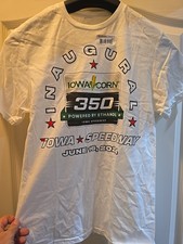 Nascar Shirt Mens White 2024 Iowa Corn 350 Speedway Inaugural Logo Size Small