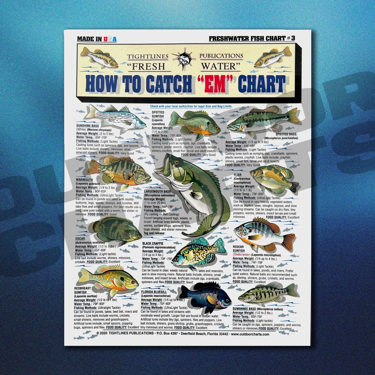 catch em all fishing lures How to Catch'Em Freshwater Fish Identification #3 - Waterproof Quick  Reference G